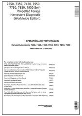 TM401319 - John Deere 7250, 7350, 7450, 7550, 7750, 7850, 7950 Forage Harvesters Diagnostic Manual