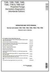 TM404319 - John Deere 7180, 7280, 7380, 7480, 7580, 7780, 7980 Forage Harvesters Diagnostic Service Manual