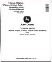 John Deere 345plus, 360plus, 375plus and 390plus Rotary Harvesting Units (European Edition, SN. from 122139) Technical Manual (TM404719)