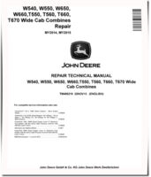 John Deere T550, T560, T660, T670, W540, W550, W650 and W660 (MY2014-2015) Combines Repair Manual (TM406219)
