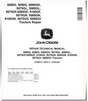 John Deere 5075GF, 5075GL, 5075GN, 5075GV, 5080G, 5085GF, 5085GL, 5085GN, 5085GV, 5090G, 5090GH, 5100GF and 5100GN Tractors Repair Manual (TM406419)