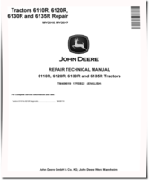 John Deere 6110R, 6120R, 6130R and 6135R Tractors (MY15-17) Repair Manual (TM406819)