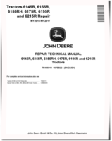 John Deere 6145R, 6155R, 6155RH, 6175R, 6195R and 6215R Tractors (MY15-17) Repair Manual (TM406919)