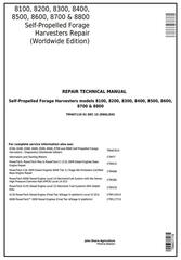TM407119 - John Deere 8100, 8200, 8300, 8400, 8500, 8600, 8700, 8800 Forage Harvester Service Repair Manual