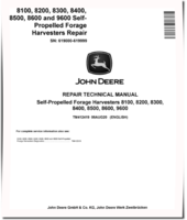 John Deere 8100, 8200, 8300, 8400, 8500, 8600 and 9600 Self-Propelled Forage Harvesters (SN: 619000-619999) Repair Manual (TM412419)