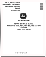 John Deere T550, T560, T660, T670, W540, W550, W650 and W660 (MY2021-2022) Combines (SN: 130000-134999) Repair Manual (TM415519)