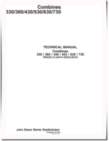 John Deere 330, 360, 430, 453, 630 and 730 Combines (Europe) Technical Manual (TM4222)