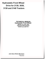 John Deere Hydrostatic Front Wheel Drive for 2130, 3030, 3130 and 3140 Tractors Technical Manual (TM4303)