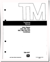 John Deere 925, 935, 945, 955, 965 and 975 Combines (Europe) Technical Manual (TM4307)