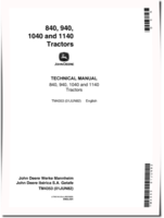 John Deere 1040, 1140, 840 and 940 Tractors Technical Manual (TM4353)