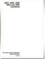 John Deere 2054, 2056, 2058, 2064 and 2066 Combines (Europe) Technical Manual (TM4505)