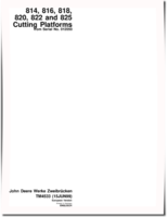 John Deere 814, 816, 818, 820, 822 and 825 Cutting Platforms (Europe) Technical Manual (TM4533)