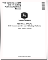 John Deere 1170 Combines, 314 and 316 Cuting Platforms Technical Manual (TM4538)