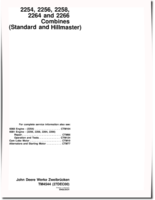 John Deere 2254, 2256, 2258, 2264, 2266, HillMaster 2254, 2256, 2258, 2264 and 2266 Combines (Europe) Technical Manual (TM4544)