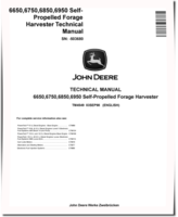 John Deere 6650, 6750, 6850 and 6950 Self-Propelled Forage Harvesters (SN. up to 503680) Technical Manual (TM4549)