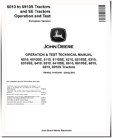 John Deere 6010(SE), 6110(SE), 6210(SE), 6310(SE), 6410(SE), 6510, 6610(SE), 6810, 6910 and 6910S Tractors (European Edition) Operation and Test Manual (TM4552)