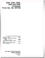 John Deere 2254, 2256, 2258, 2264 and 2266 Combines (Europe) Technical Manual (TM4594)