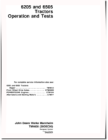 John Deere 6205 and 6505 Tractors Operation and Test Manual (TM4608)