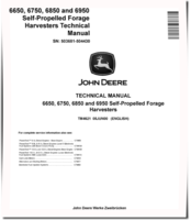 John Deere 6650, 6750, 6850 and 6950 Self-Propelled Forage Harvesters Technical Manual (TM4621)