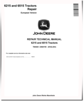 John Deere 6215 and 6515 Tractors (European Edition) Repair Manual (TM4645)