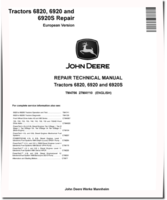 John Deere 6820, 6920 and 6920S Tractors (European Edition) Repair Manual (TM4756)