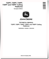 John Deere 722PF, 725PF, 730PF, 735PF and 740PF Cutting Platforms (European Edition) Technical Manual (TM5ZN54632)