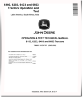 John Deere 6103, 6203, 6403 and 6603 Tractors (Latin America, South Africa, Asia) Operation and Test Manual (TM6021)