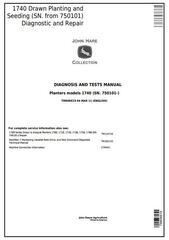 TM606619 - John Deere 1740 Drawn Planters (SN.750101-) Diagnostic and Repair Technical Service Manual