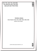 John Deere 5-750, 5-754, 5-800, 5-804, 5-850 and 5-854 China Tractors Technical Manual (TM700119)