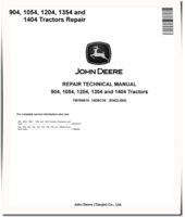 John Deere 1054, 1204, 1354, 1404 and 904 China Tractors Repair Manual (TM700619)