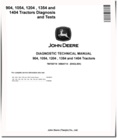 John Deere 1054, 1204, 1354, 1404 and 904 China Tractors Diagnostic Manual (TM700719)
