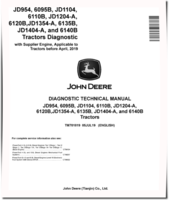 John Deere JD1104, JD1204-A, JD1354-A, JD1404-A, JD954 China Tractors, 6095B, 6110B, 6120B, 6135B, 6140B Tractors Diagnostic Manual (TM701819)