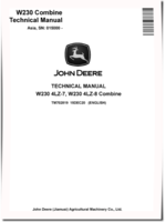 John Deere W230 (SN. from 015000-) Combines (Asia) Technical Manual (TM702819)