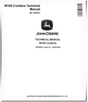 John Deere W100 (SN from 020000) Combines Technical Manual (TM705019)