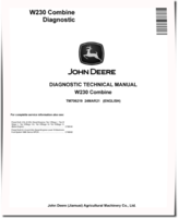 John Deere W230 Combines Diagnostic Manual (TM706219)