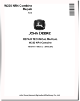 John Deere W230 NR4 Combines (Asia) Repair Manual (TM707119)