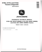 John Deere 6100J, 6115J and 6125J Tractors (South America, SN. up to 599999) Diagnostic Manual (TM804619)