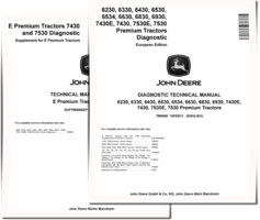 John Deere 6230, 6330, 6430, 6530, 6534, 6630, 6830, 6930, 7430, 7430E, 7530 and 7530E Premium Tractors (European Edition) Diagnostic Manual (TM8060)