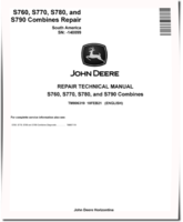 John Deere S760, S770, S780 and S790 Combines (South America, SN. before 140099) Repair Manual (TM806319)