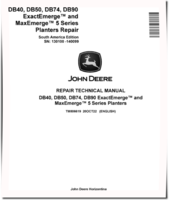 John Deere DB40, DB50, DB74 and DB90 ExactEmerge™ and MaxEmerge™ 5 Planters (South America, SN: 130100-140099) Repair Manual (TM806619)