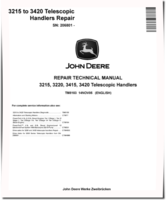 John Deere 3215, 3220, 3415 and 3420 Telescopic Handlers (SN. from 206801) Repair Manual (TM8103)