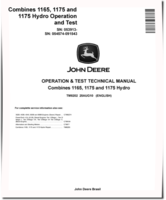 John Deere 1165, 1175 (SN. before 053913) and 1175 Hydro (SN: 054574-091543) Combines Operation and Test Manual (TM8202)