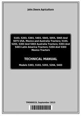 TM900019 - John Deere 5103, 5203, 5303, 5403, 5045, 5055, 5065, 5075, 5204 Tractors Technical Manual