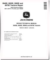 John Deere 5045E, 5055E, 5065E and 5075E FT4 Tractors (North America, MY14-17, SN. up to 748240) Repair Manual (TM901519)