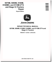 John Deere 5075M, 5090M, 5100M, 5100MH and 5115M FT4 and Stage V Tractors (Export Edition) Repair Manual (TM903819)