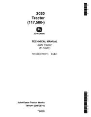 TM1044 - John Deere 2020 Tractors (SN. from 117500) Technical Service Manual