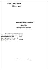TM1390 - John Deere 490D and 590D Excavator Service Repair Technical Manual