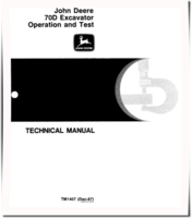 John Deere 70D Compact Excavators Operation and Test Manual (tm1407)