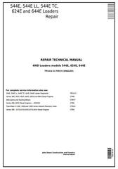 TM1414 - John Deere 544E, 544E LL, 544E TC, 624E and 644E 4WD Loader Service Repair Technical Manual