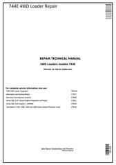 TM1455 - John Deere 744E 4WD Loader Service Repair Tehnical Manual